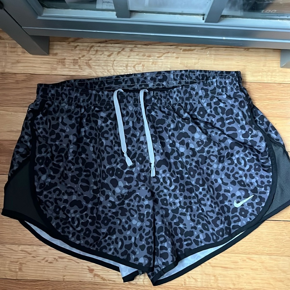 Black leopard Nike tempo shorts